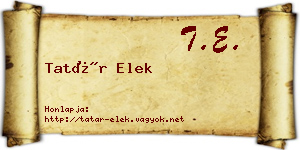Tatár Elek névjegykártya