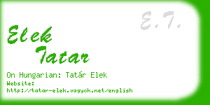 elek tatar business card