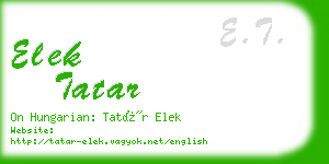 elek tatar business card